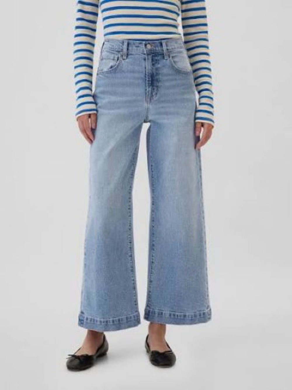 GAP Light Blue Wide-Leg High-Rise Crop Jeans